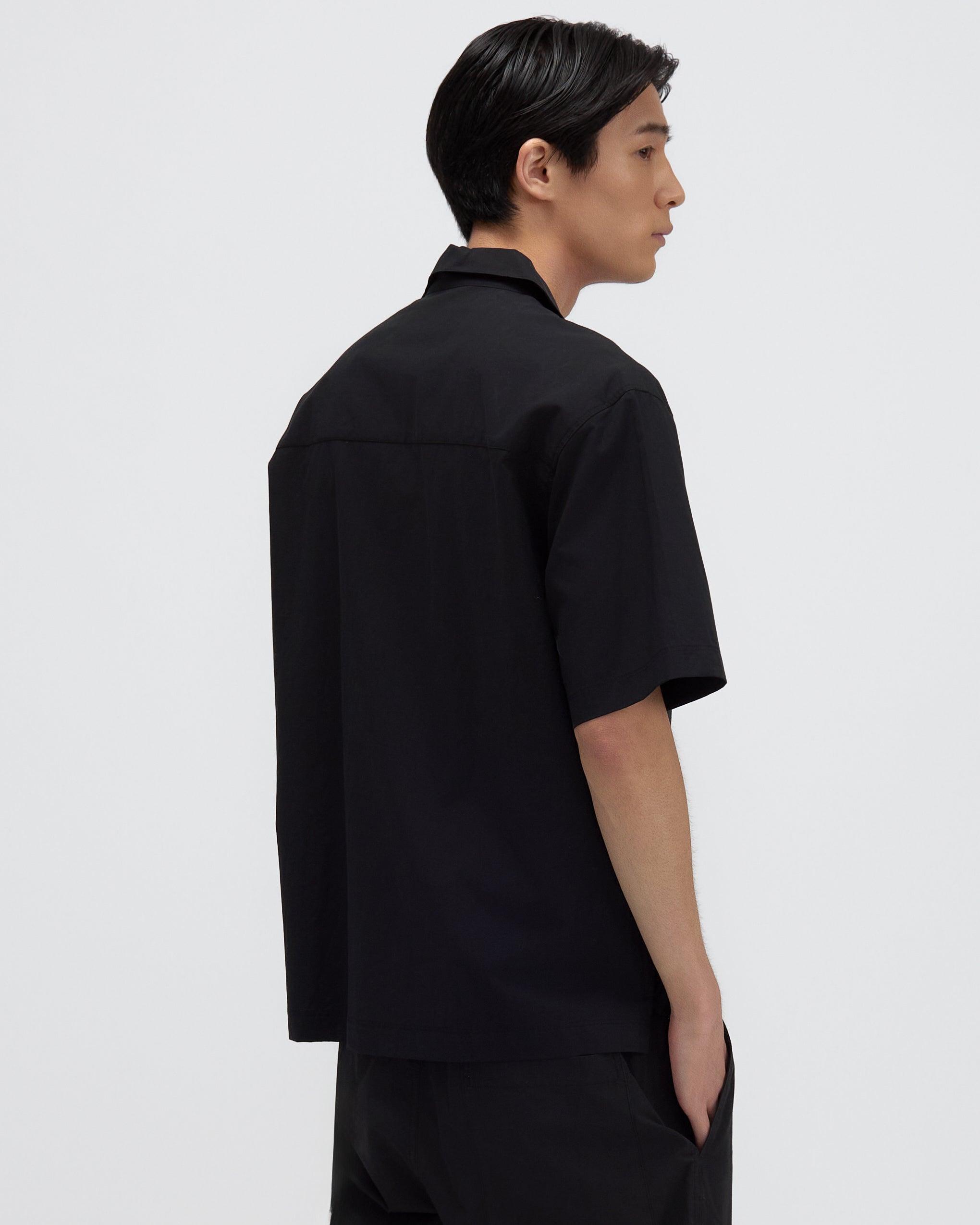 Men's Relaxed Camp Collar Shirt Black