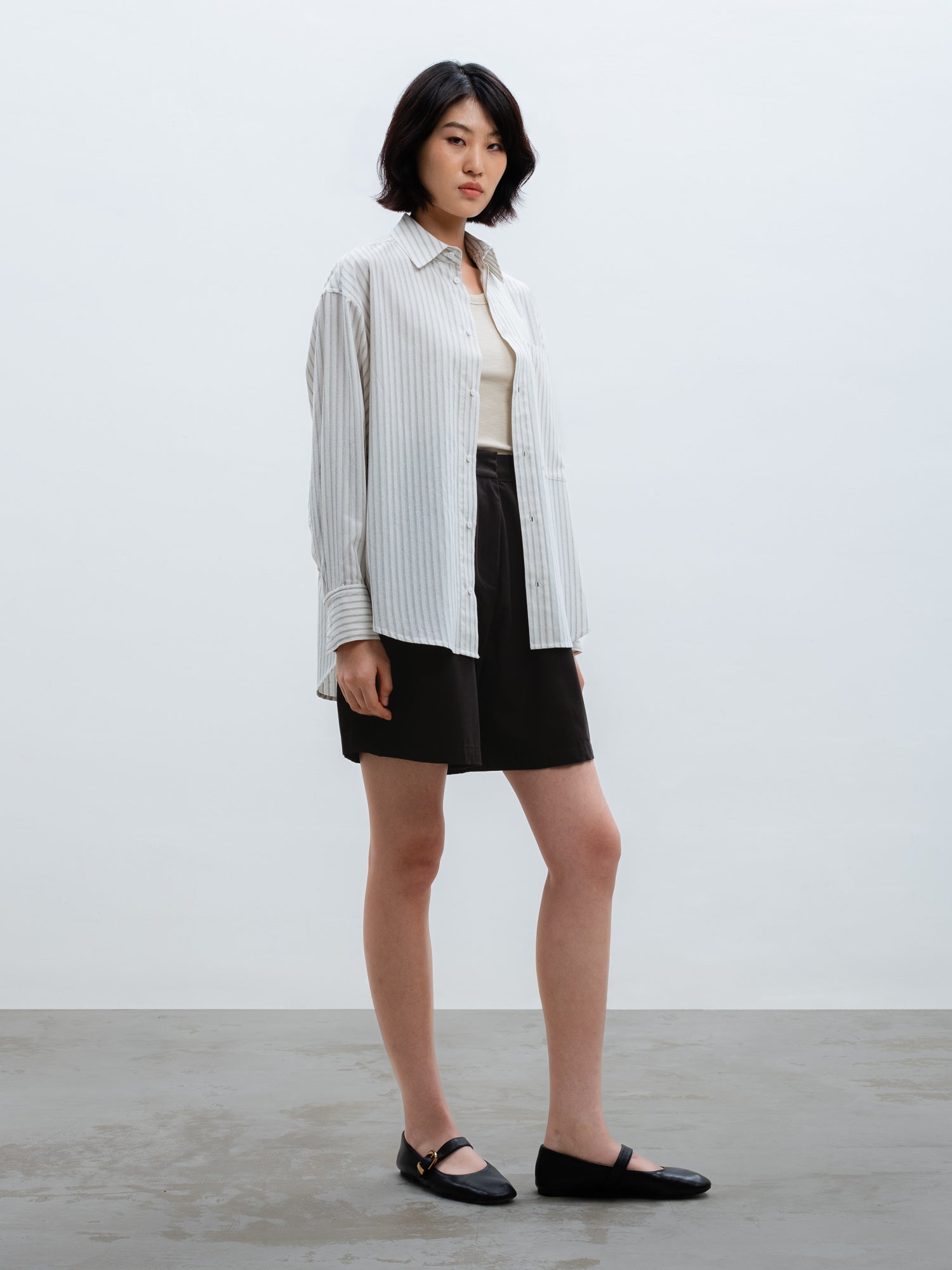 Sero Shirt in Black Stripe