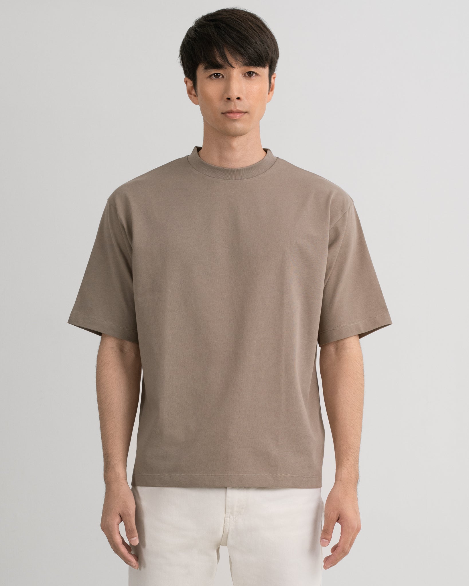 Premium-Weight Relaxed Tee in Taupe - Archive