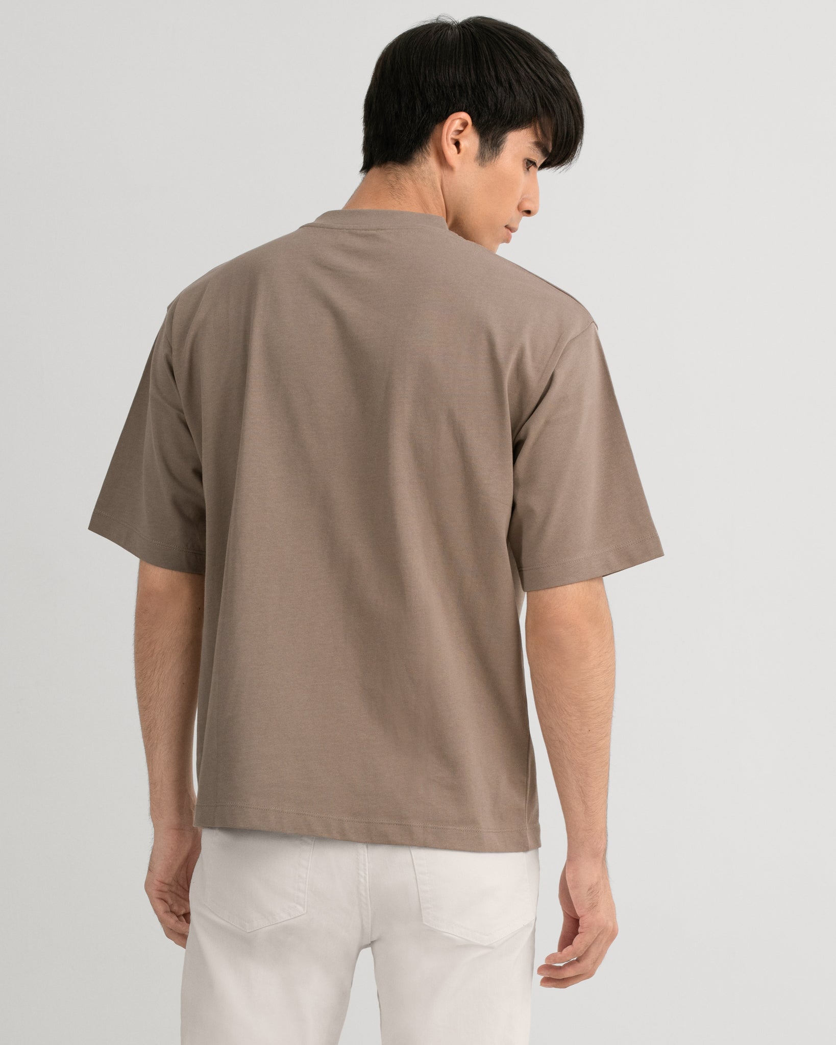 Premium-Weight Relaxed Tee in Taupe - Archive