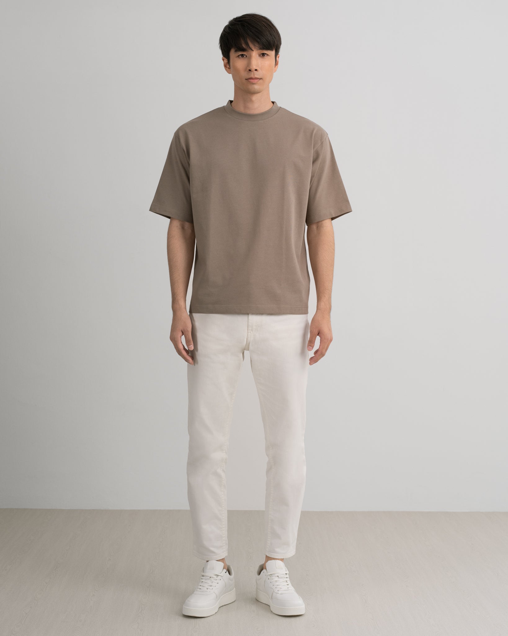 Premium-Weight Relaxed Tee in Taupe - Archive
